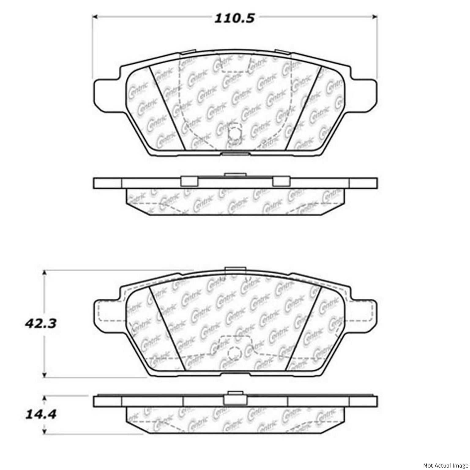 Stoptech Centric C-TEK 06-12 Ford Fusion Ceramic Rear Brake Pads w/Shims 103.11610