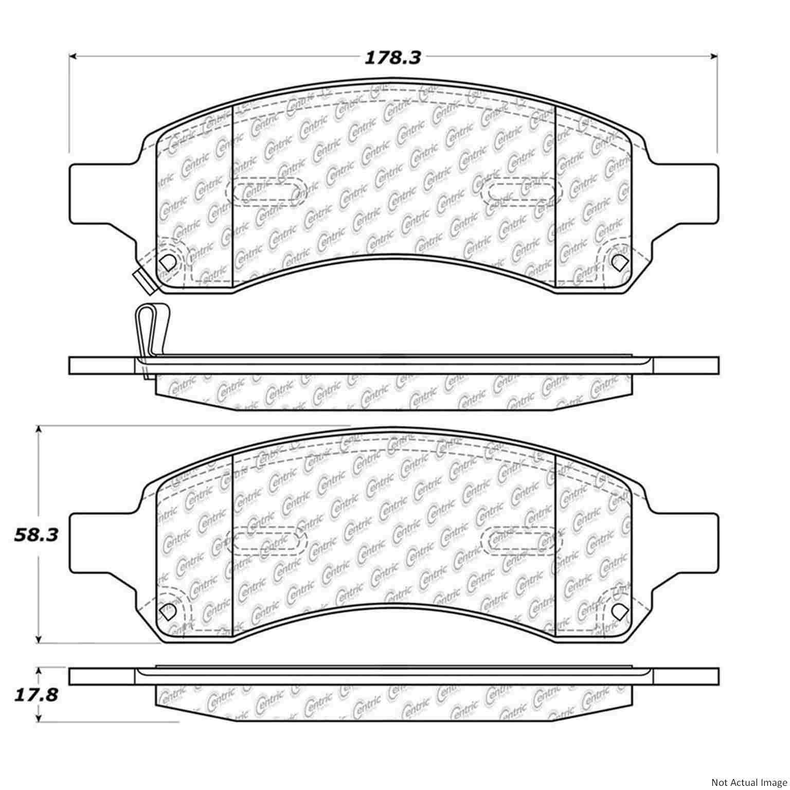 C-Tek Ceramic Brake Pads with Shims  top view frsport 103.11690