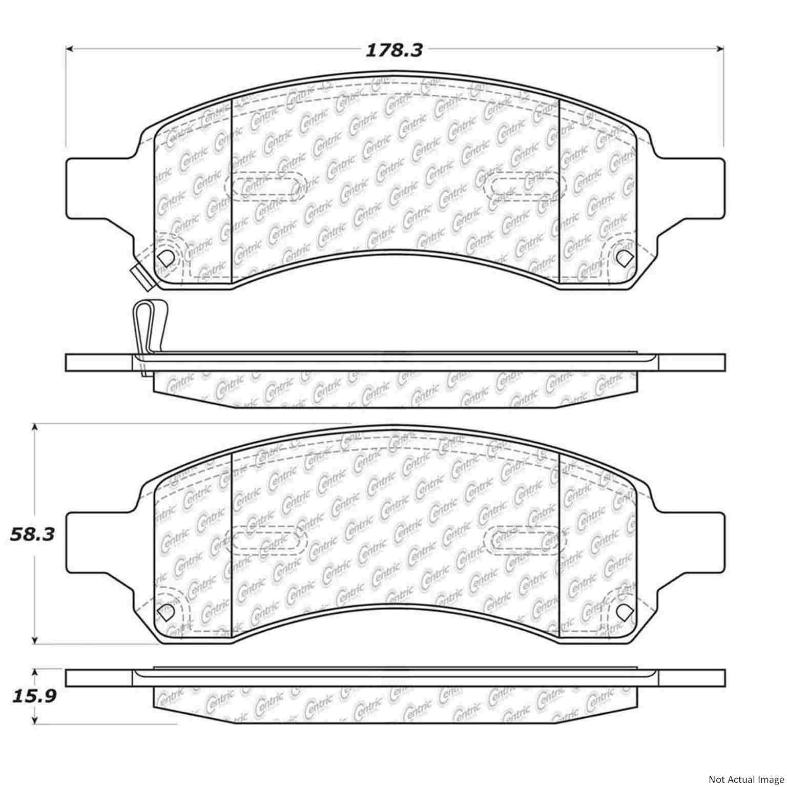 Stoptech Centric C-TEK 09-17 Chevy Traverse Ceramic Front Brake Pads w/Shims 103.11691