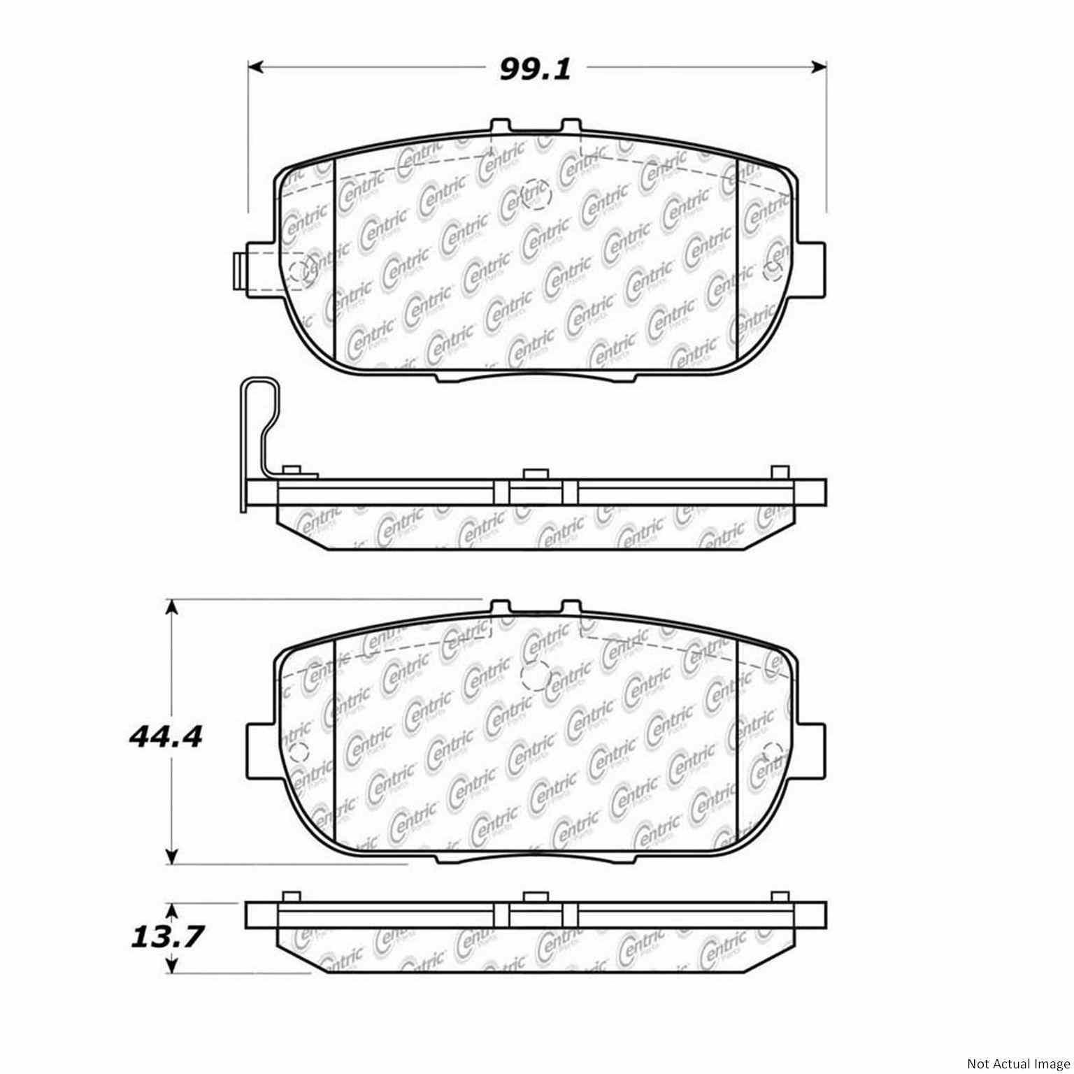 C-Tek Ceramic Brake Pads with Shims  top view frsport 103.11800