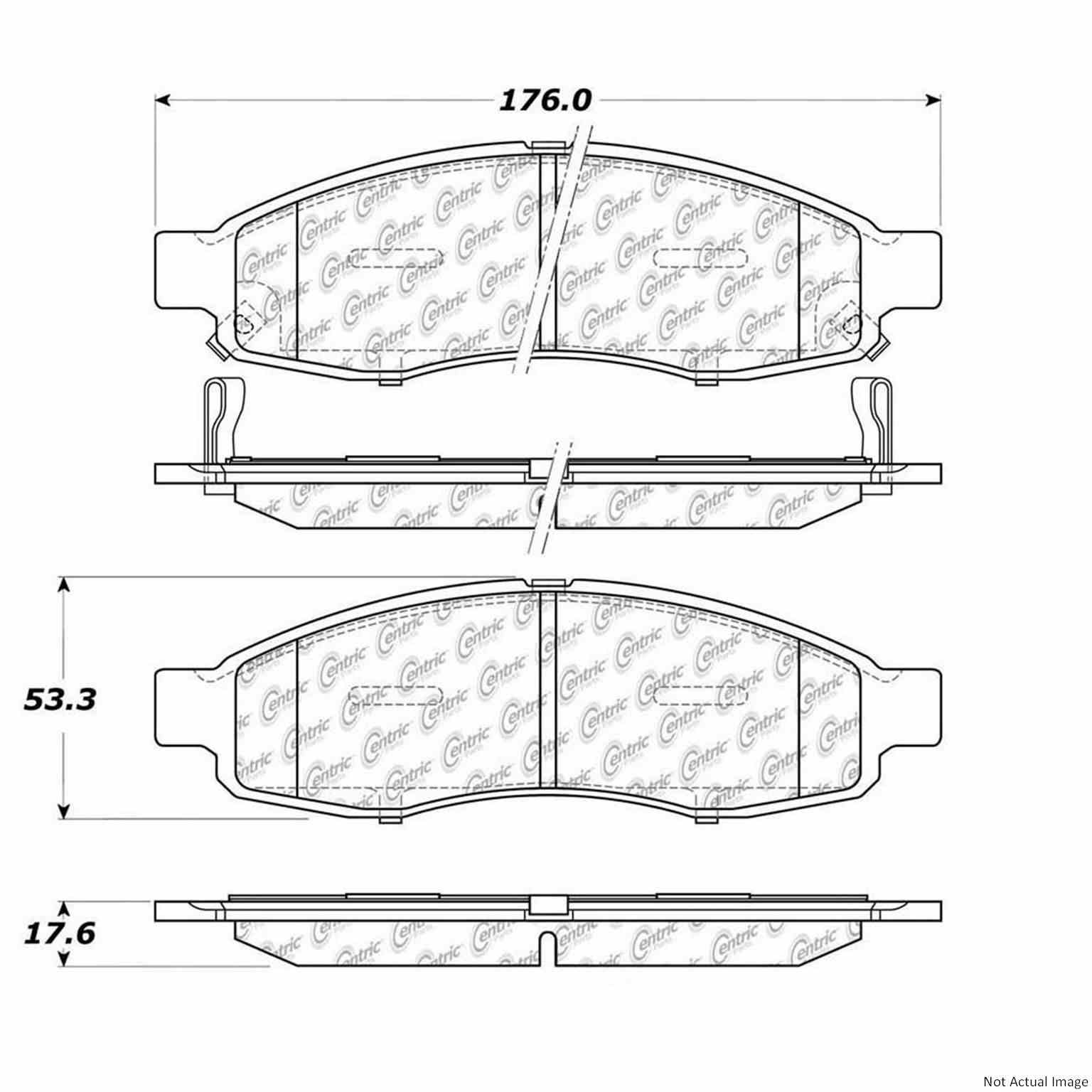 C-Tek Ceramic Brake Pads with Shims  top view frsport 103.11830