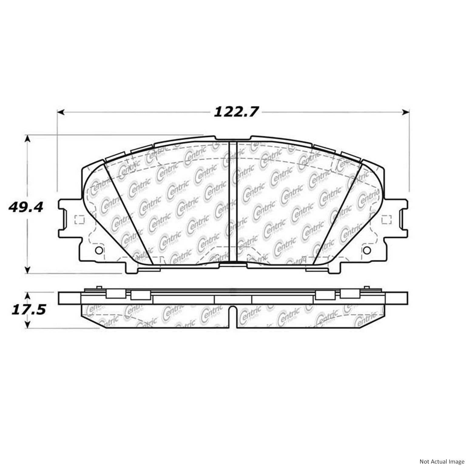 C-Tek Ceramic Brake Pads with Shims  top view frsport 103.11840