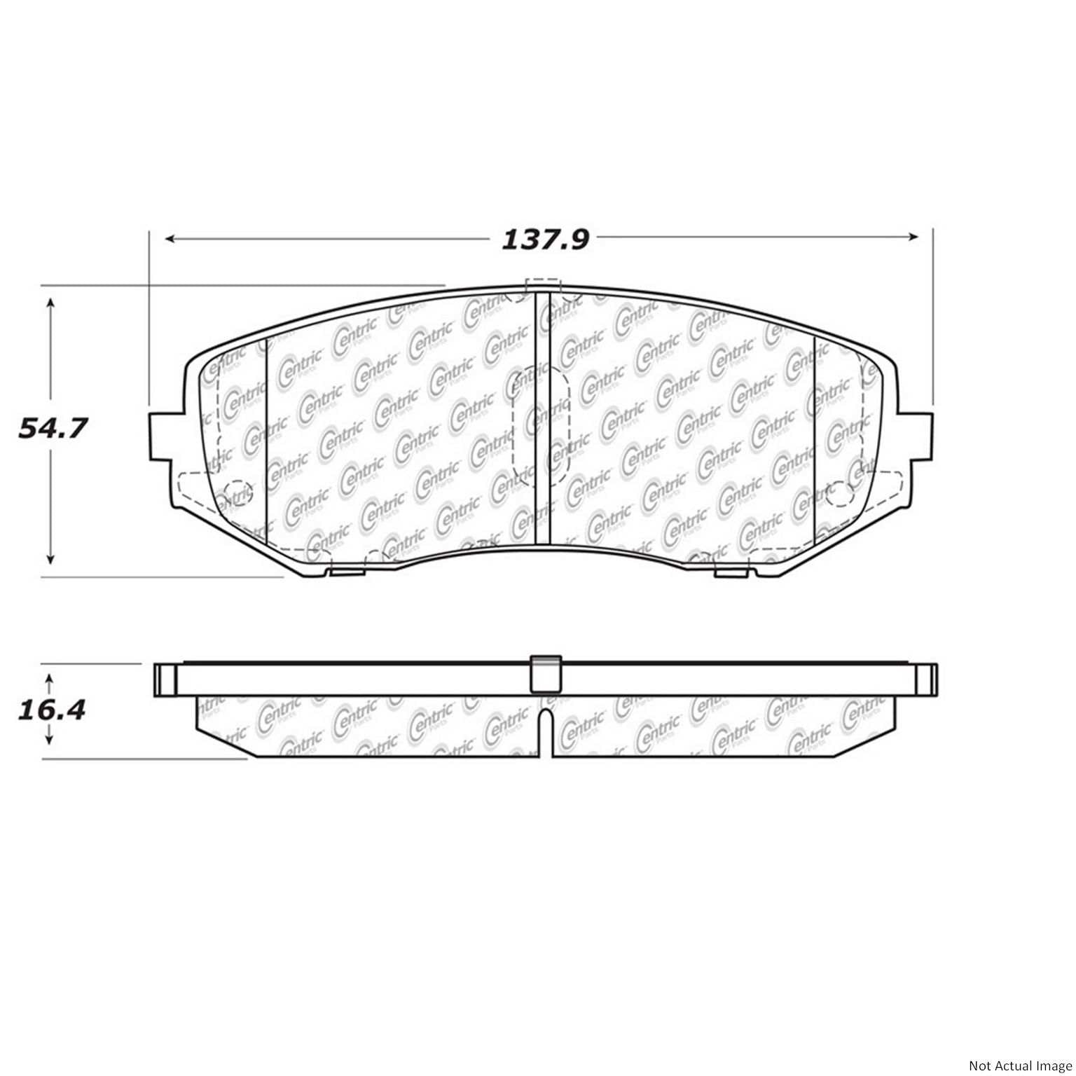 C-Tek Ceramic Brake Pads with Shims  top view frsport 103.11880