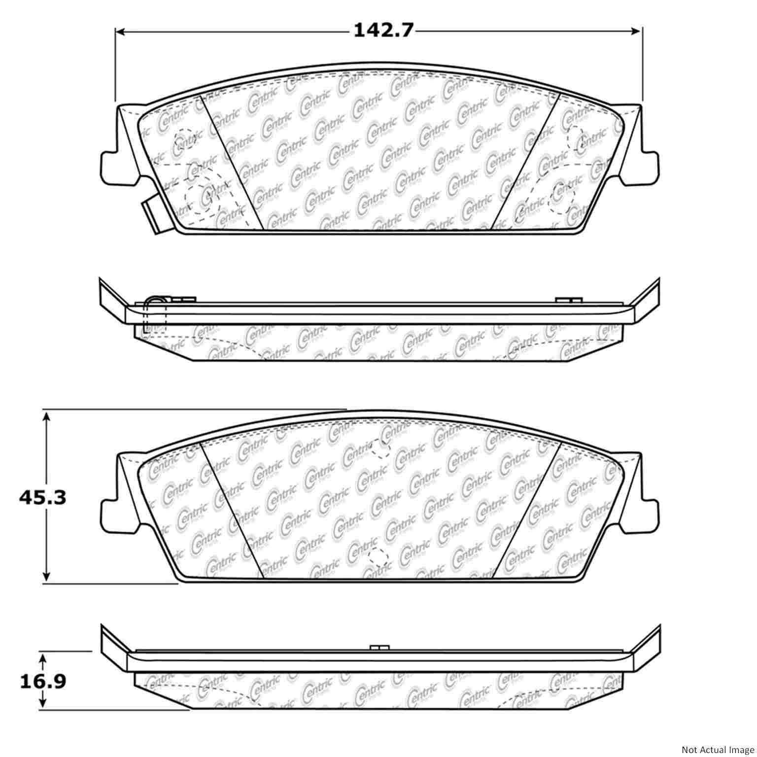 C-Tek Ceramic Brake Pads with Shims  top view frsport 103.11940