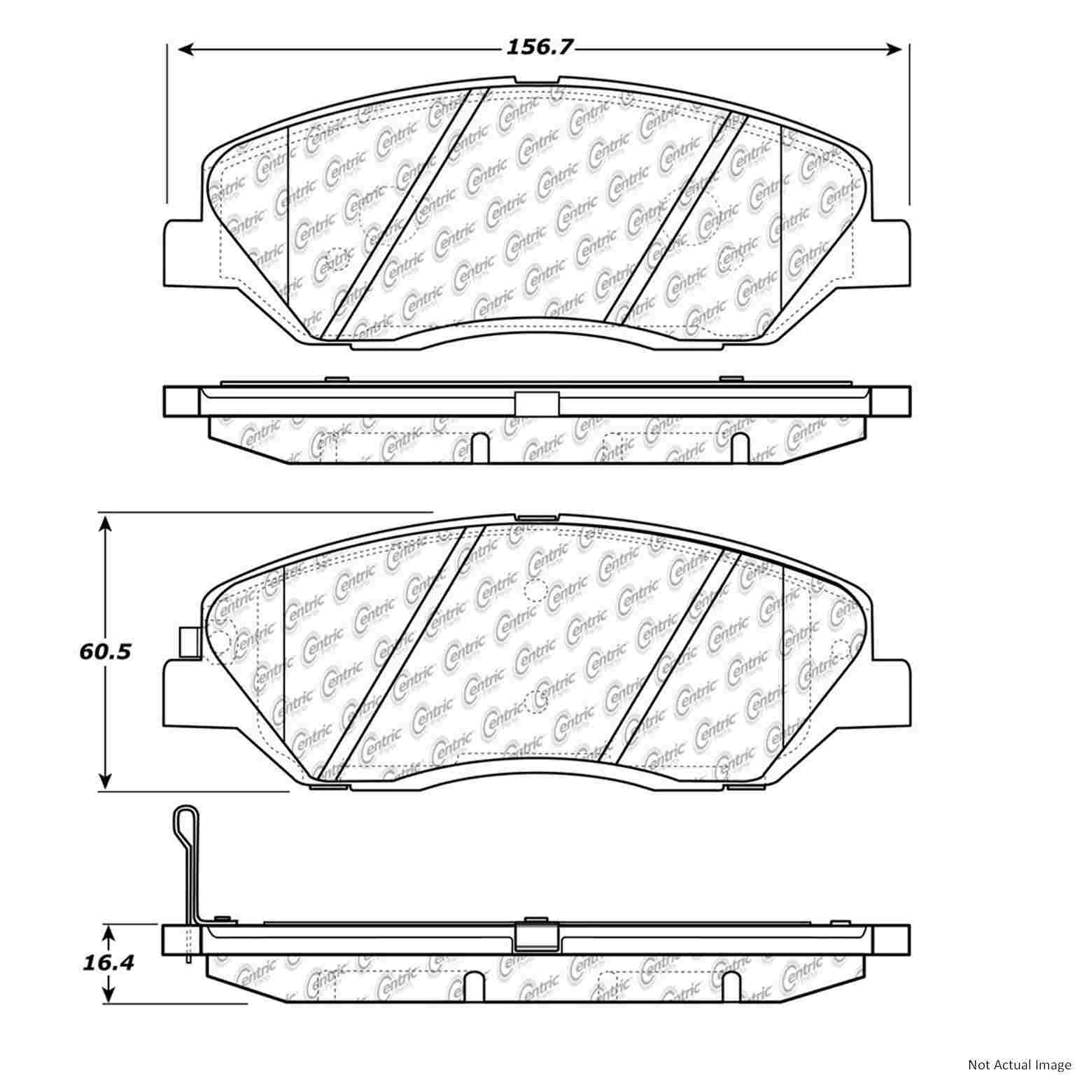 C-Tek Ceramic Brake Pads with Shims  top view frsport 103.12020