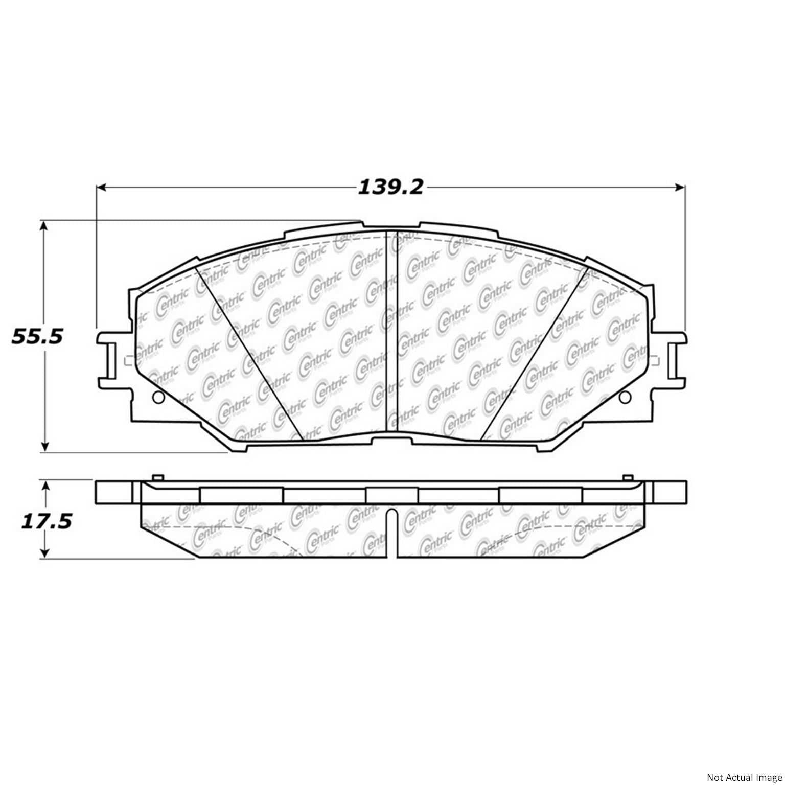 C-Tek Ceramic Brake Pads with Shims  top view frsport 103.12100