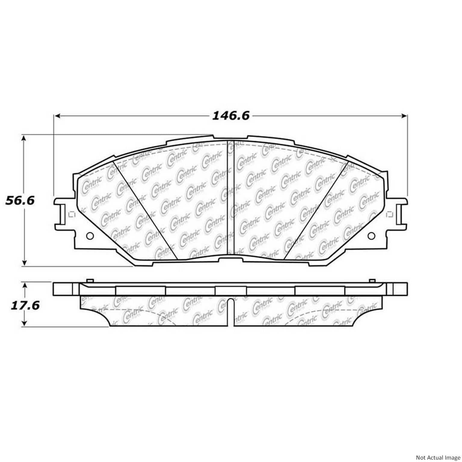 C-Tek Ceramic Brake Pads with Shims  top view frsport 103.12110