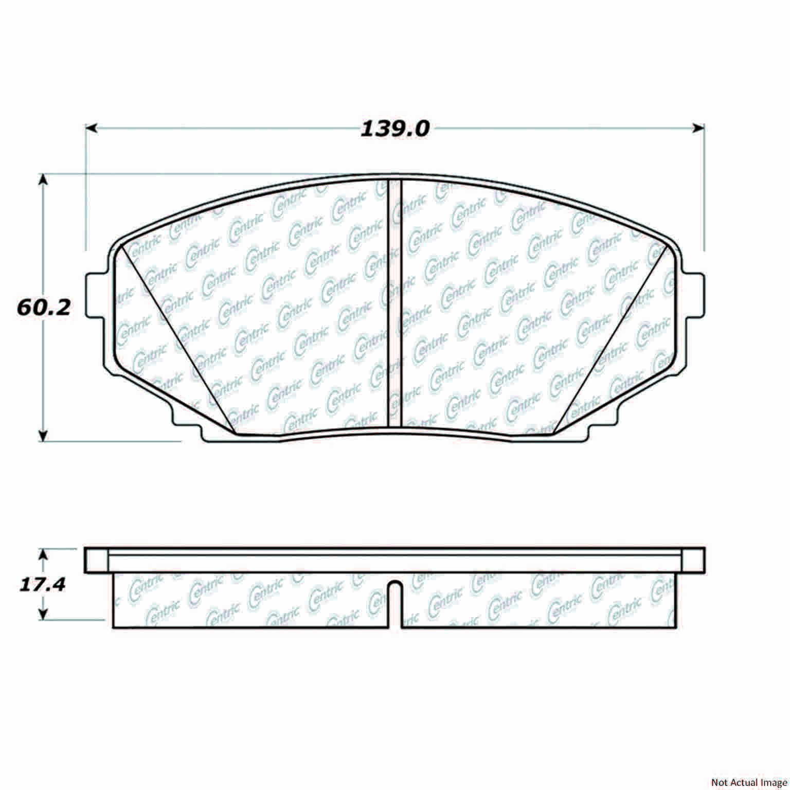 C-Tek Ceramic Brake Pads with Shims  top view frsport 103.12580