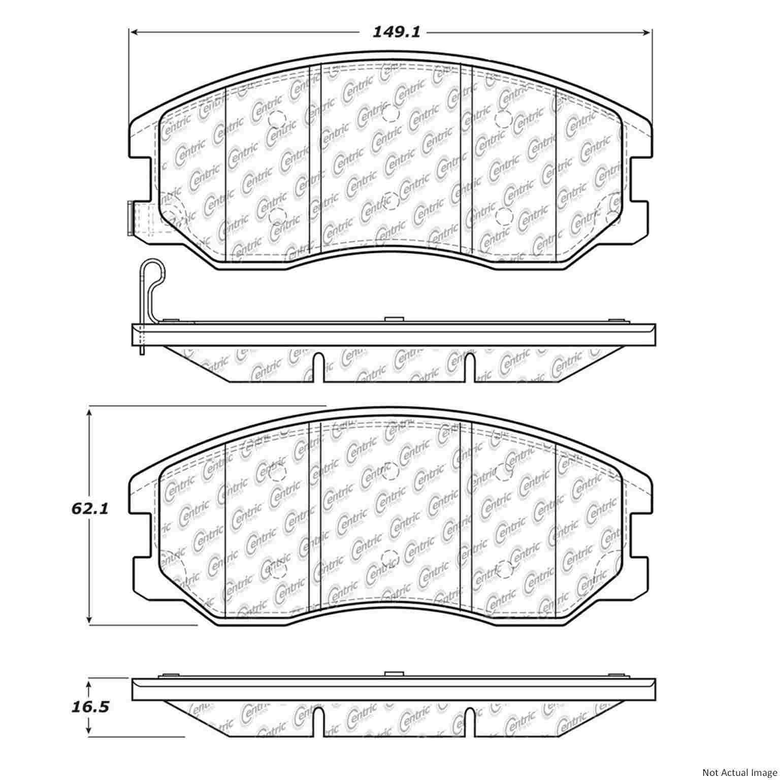 C-Tek Ceramic Brake Pads with Shims  top view frsport 103.12640