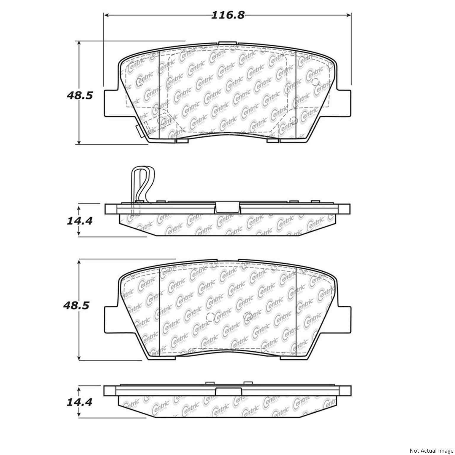 C-Tek Ceramic Brake Pads with Shims  top view frsport 103.12840