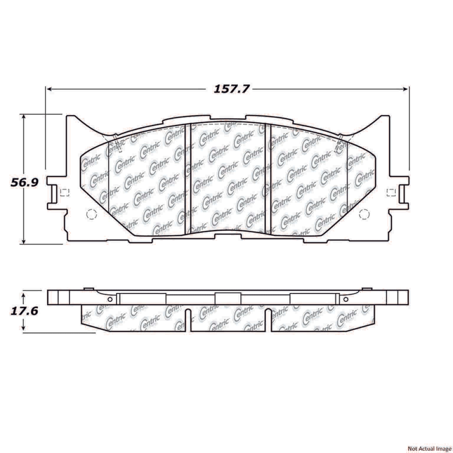 C-Tek Ceramic Brake Pads with Shims  top view frsport 103.12930