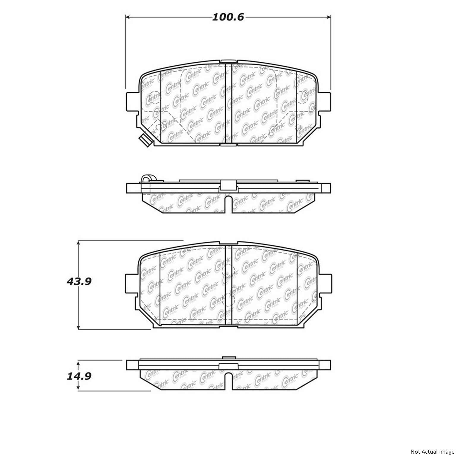 C-Tek Ceramic Brake Pads with Shims  top view frsport 103.12960