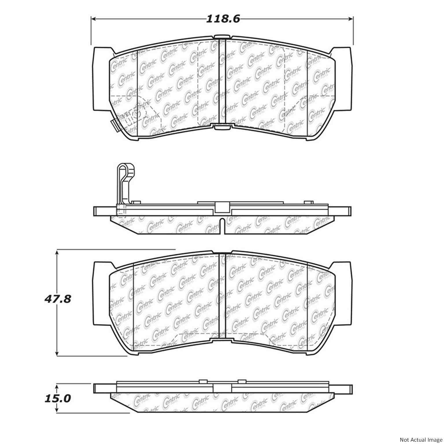 C-Tek Ceramic Brake Pads with Shims  top view frsport 103.12970