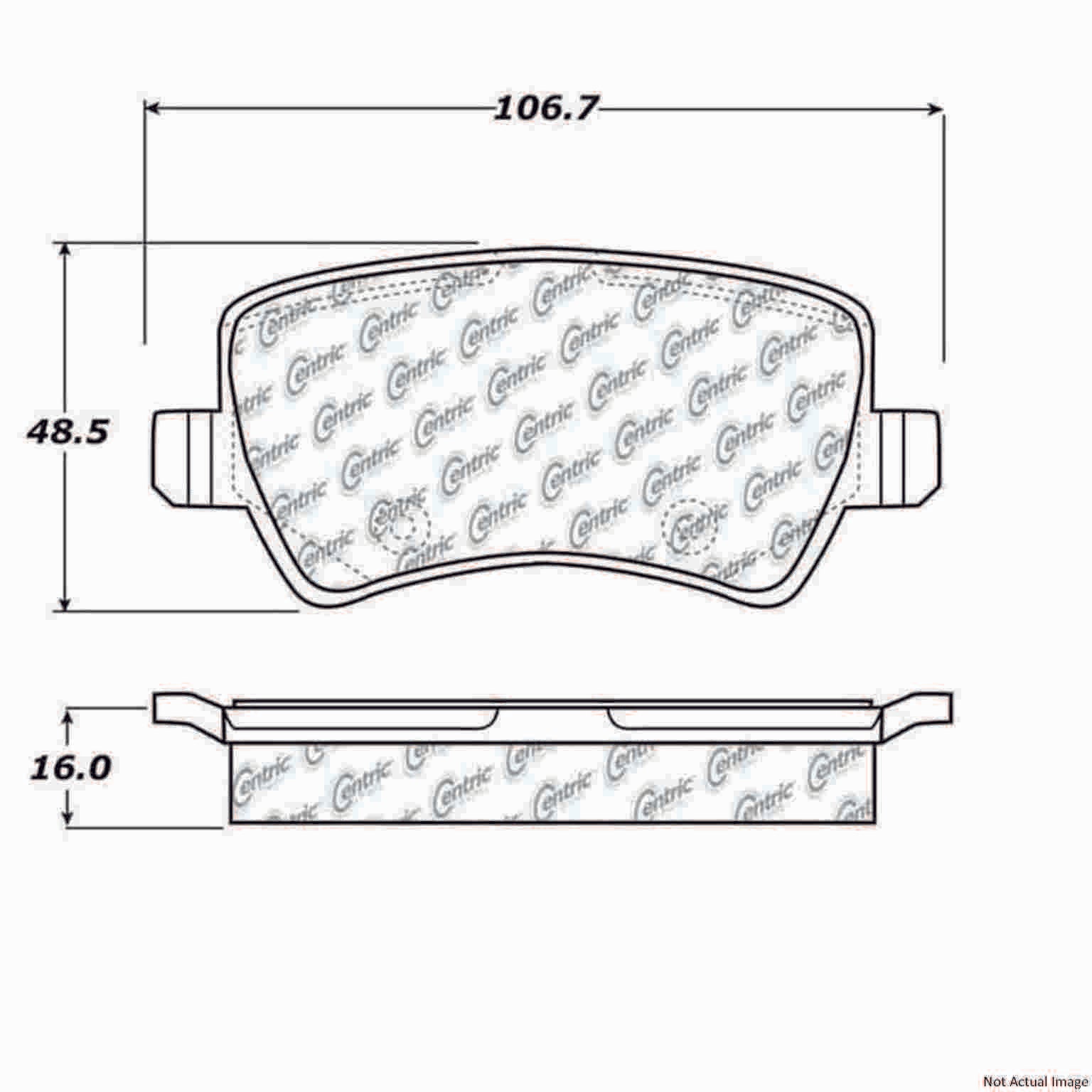 C-Tek Ceramic Brake Pads with Shims  top view frsport 103.13070