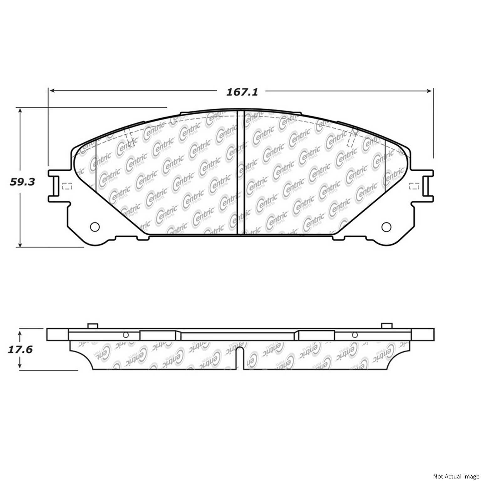 C-Tek Ceramic Brake Pads with Shims  top view frsport 103.13240