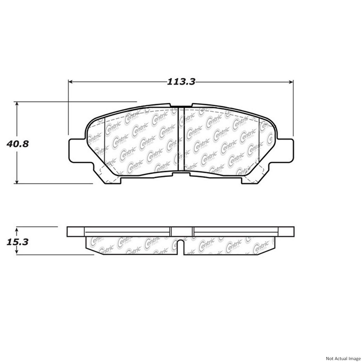 C-Tek Ceramic Brake Pads with Shims  top view frsport 103.13250