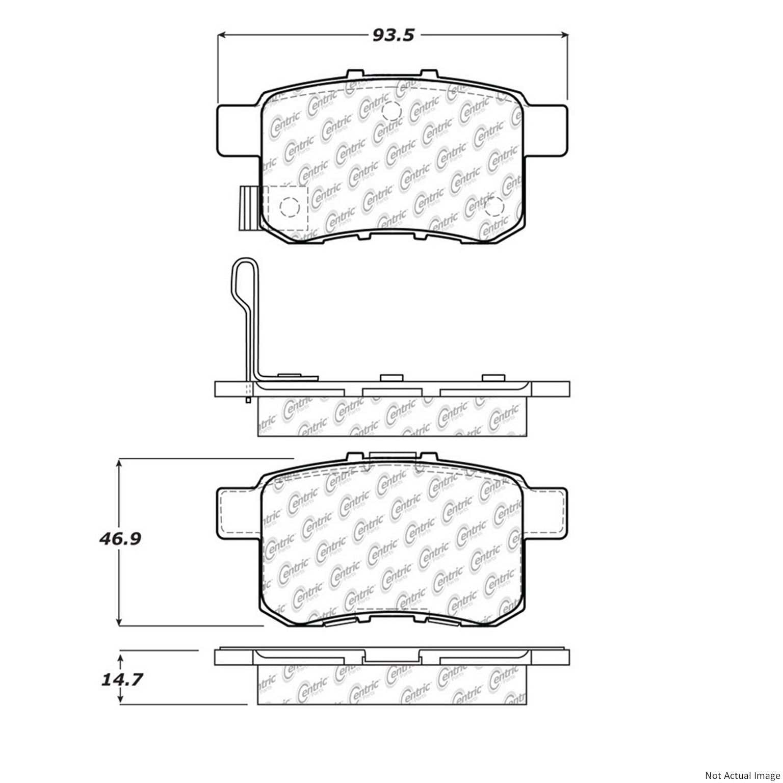 C-Tek Ceramic Brake Pads with Shims  top view frsport 103.13360