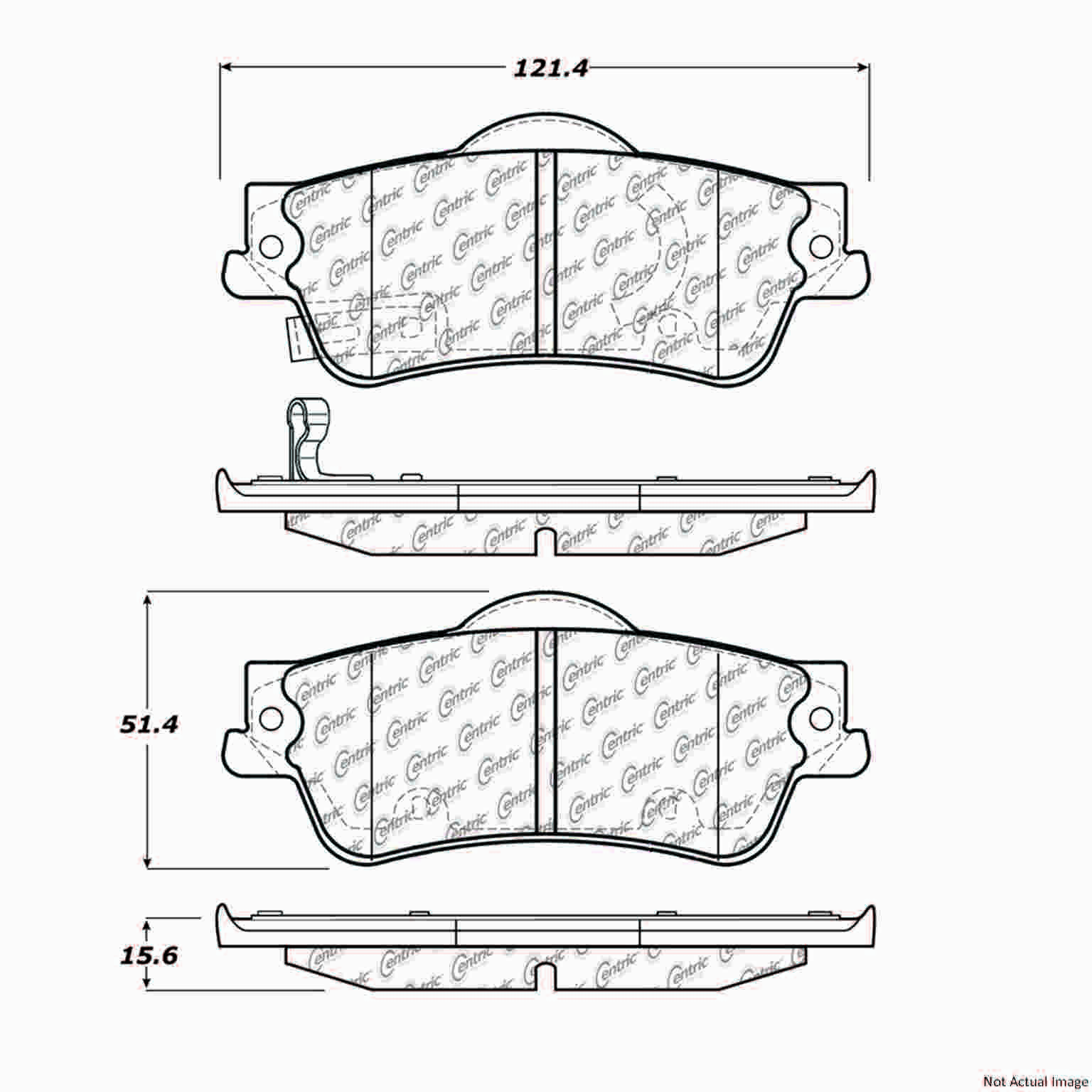 C-Tek Ceramic Brake Pads with Shims  top view frsport 103.13520