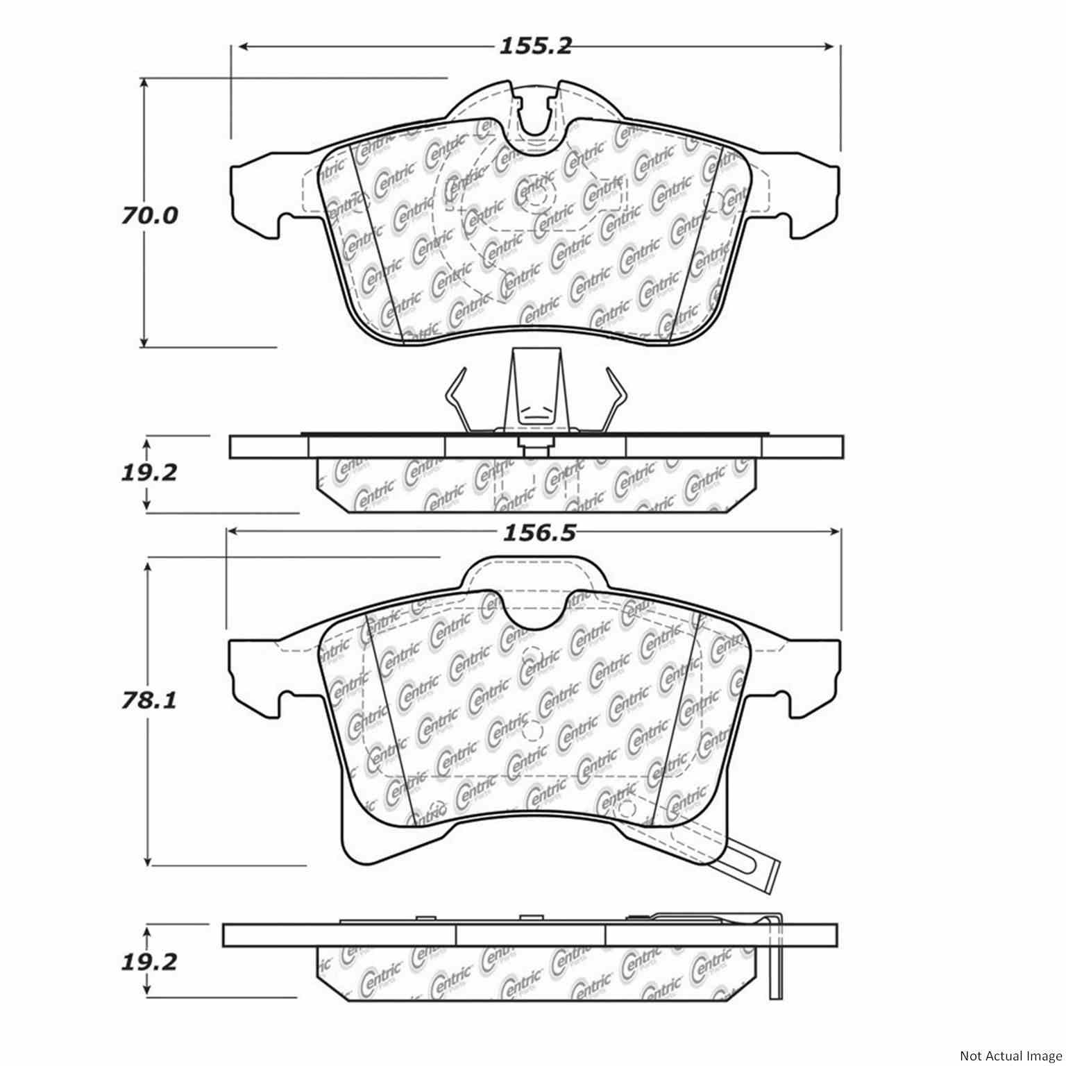 C-Tek Ceramic Brake Pads with Shims  top view frsport 103.13610