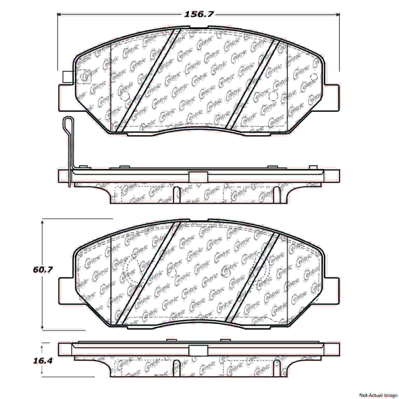 C-Tek Ceramic Brake Pads with Shims  top view frsport 103.13840