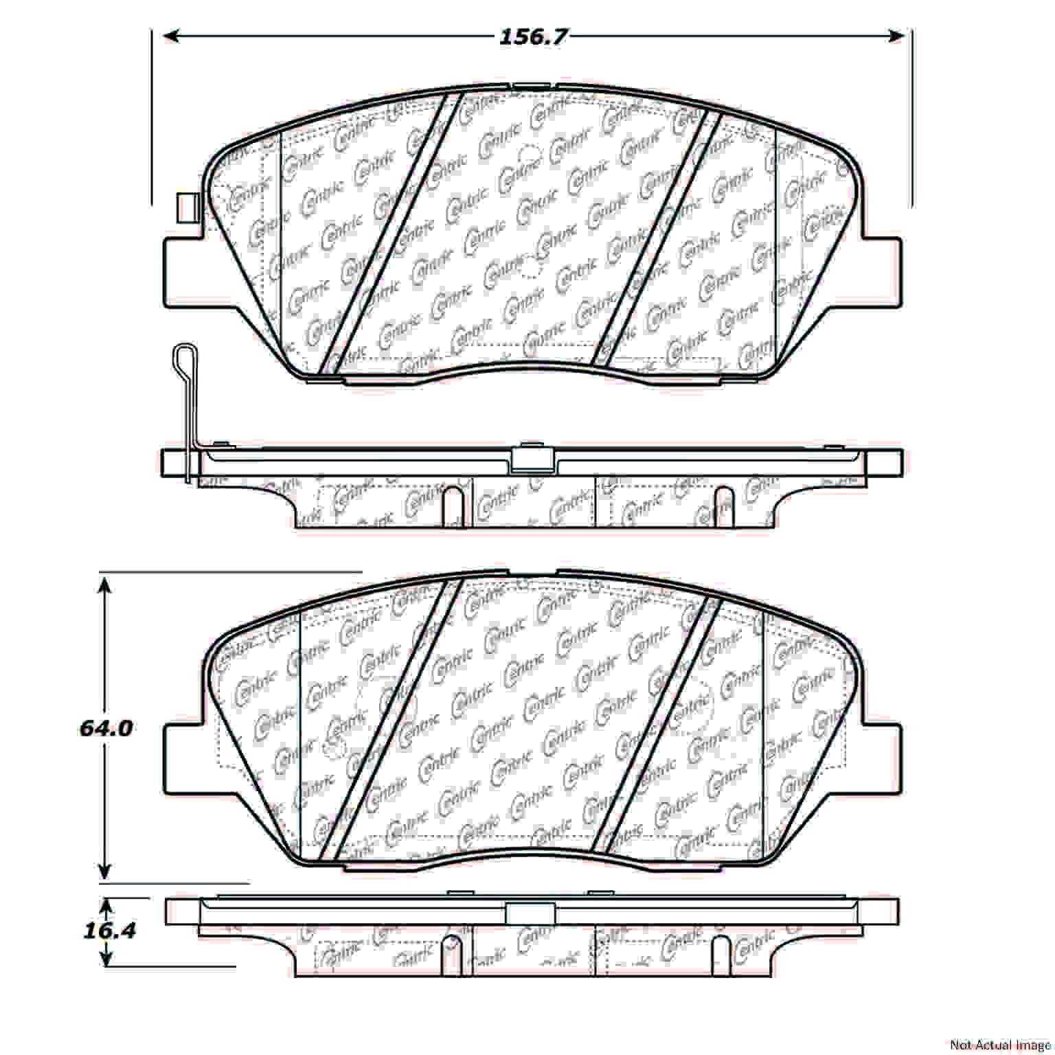 C-Tek Ceramic Brake Pads with Shims  top view frsport 103.13850