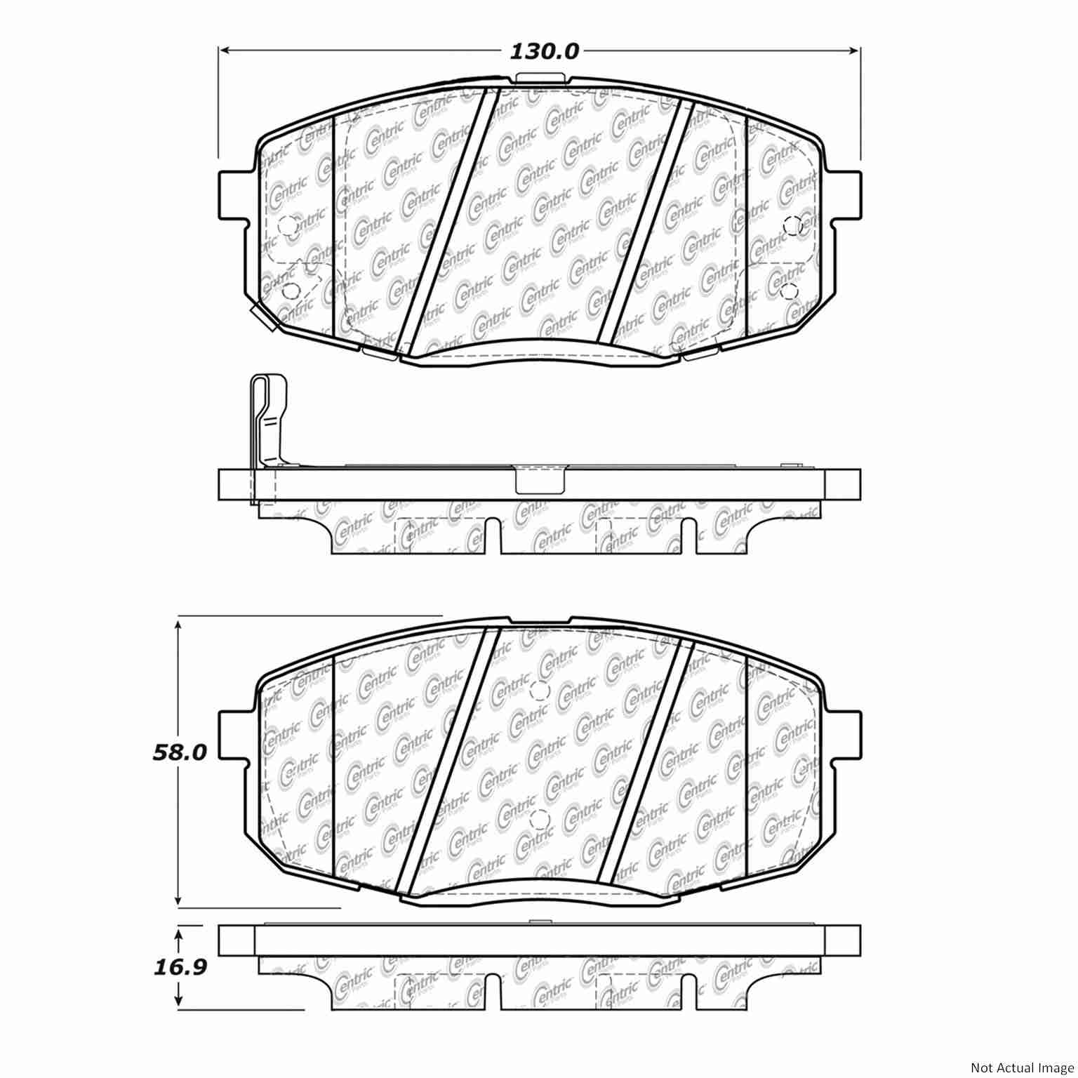 C-Tek Ceramic Brake Pads with Shims  top view frsport 103.13970