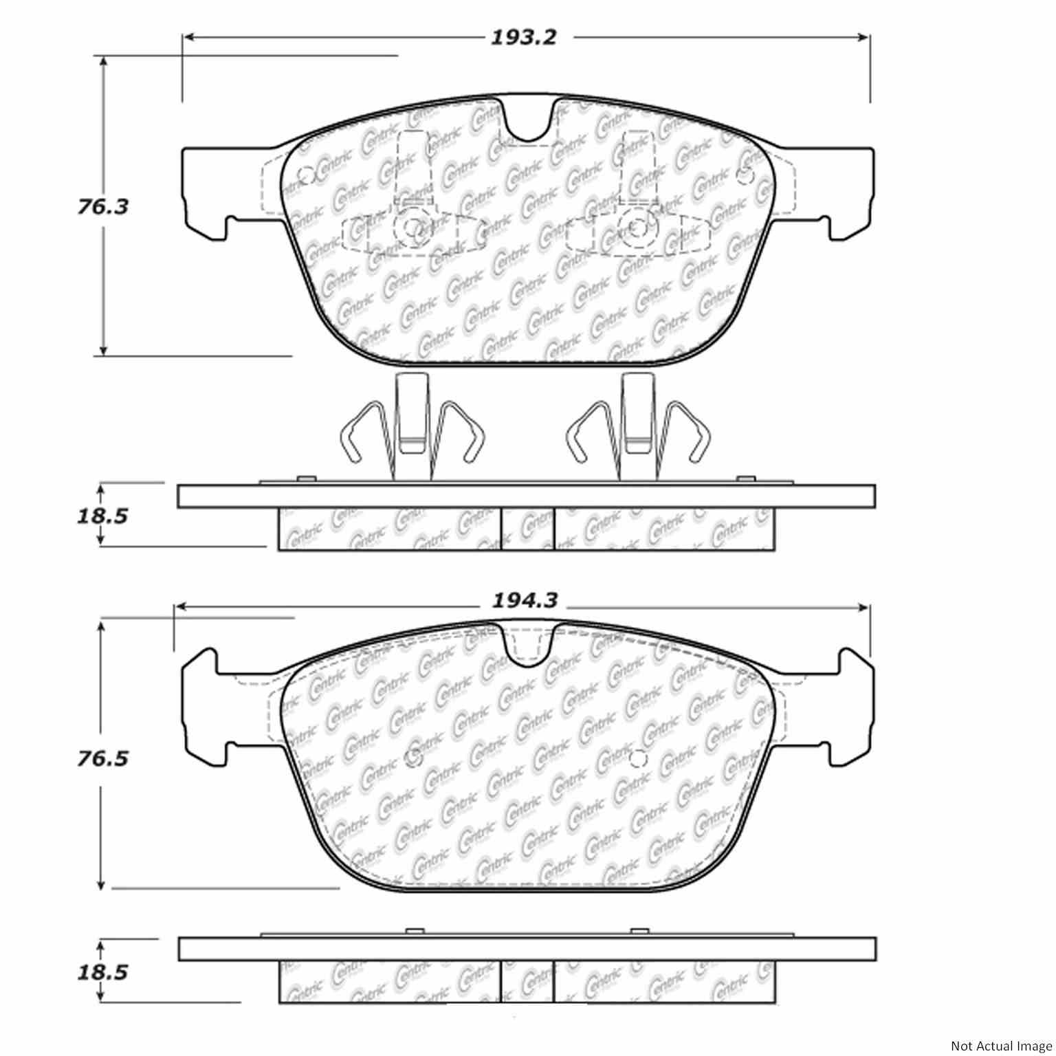 C-Tek Ceramic Brake Pads with Shims  top view frsport 103.14120