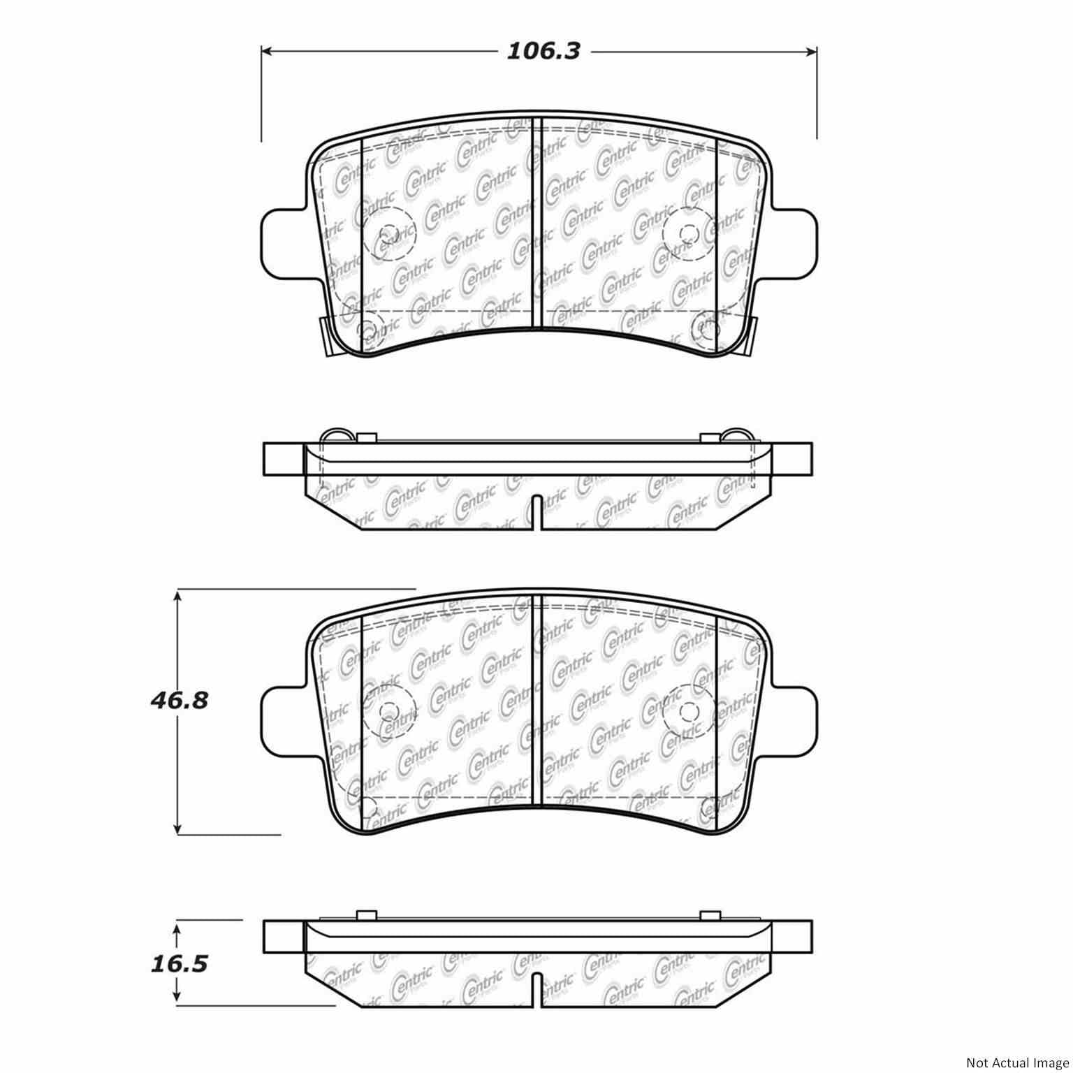 Stoptech Centric C-TEK 14-19 Chevy Impala Ceramic Rear Brake Pads w/Shims 103.14300