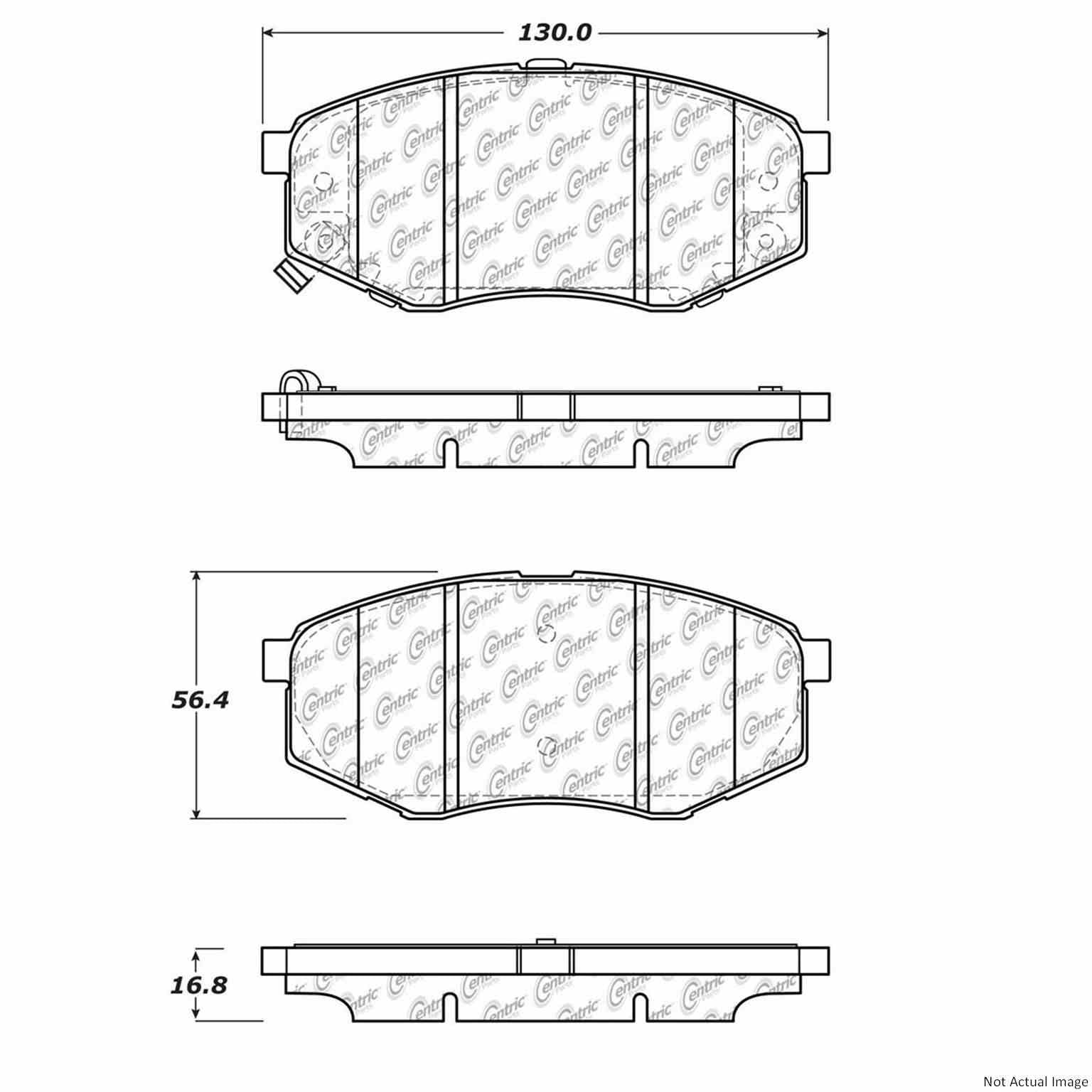 C-Tek Ceramic Brake Pads with Shims  top view frsport 103.14470