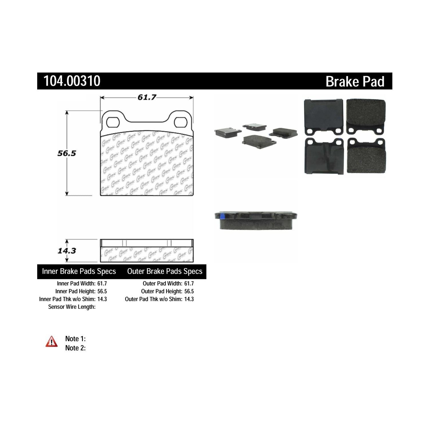 posi quiet semi-metallic brake pads  frsport 104.00310