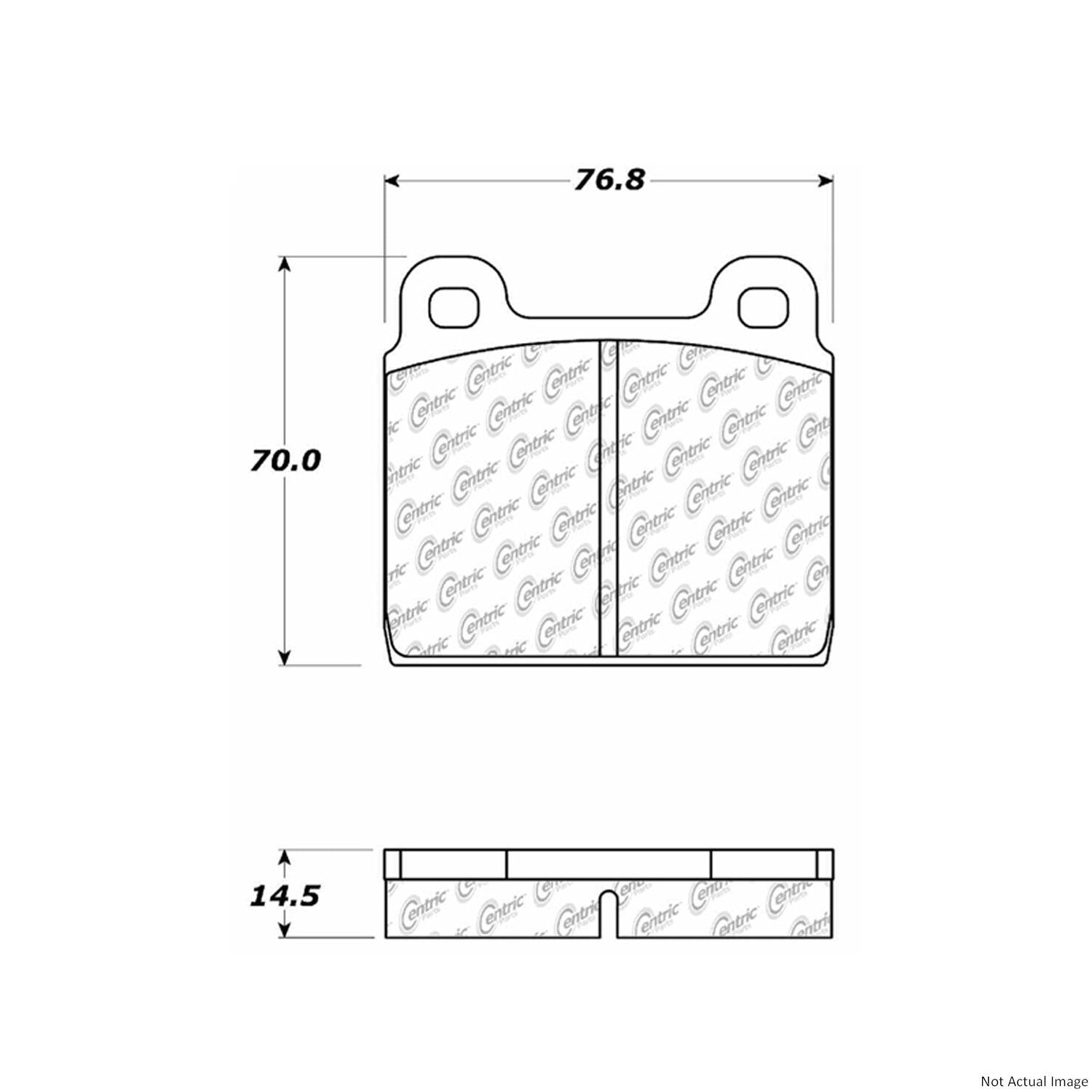 Posi Quiet Semi-Metallic Brake Pads  top view frsport 104.00450