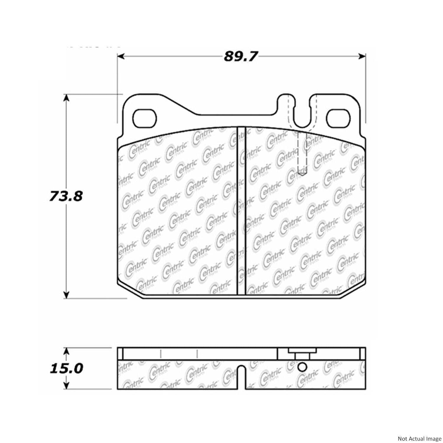 Posi Quiet Semi-Metallic Brake Pads  top view frsport 104.01450