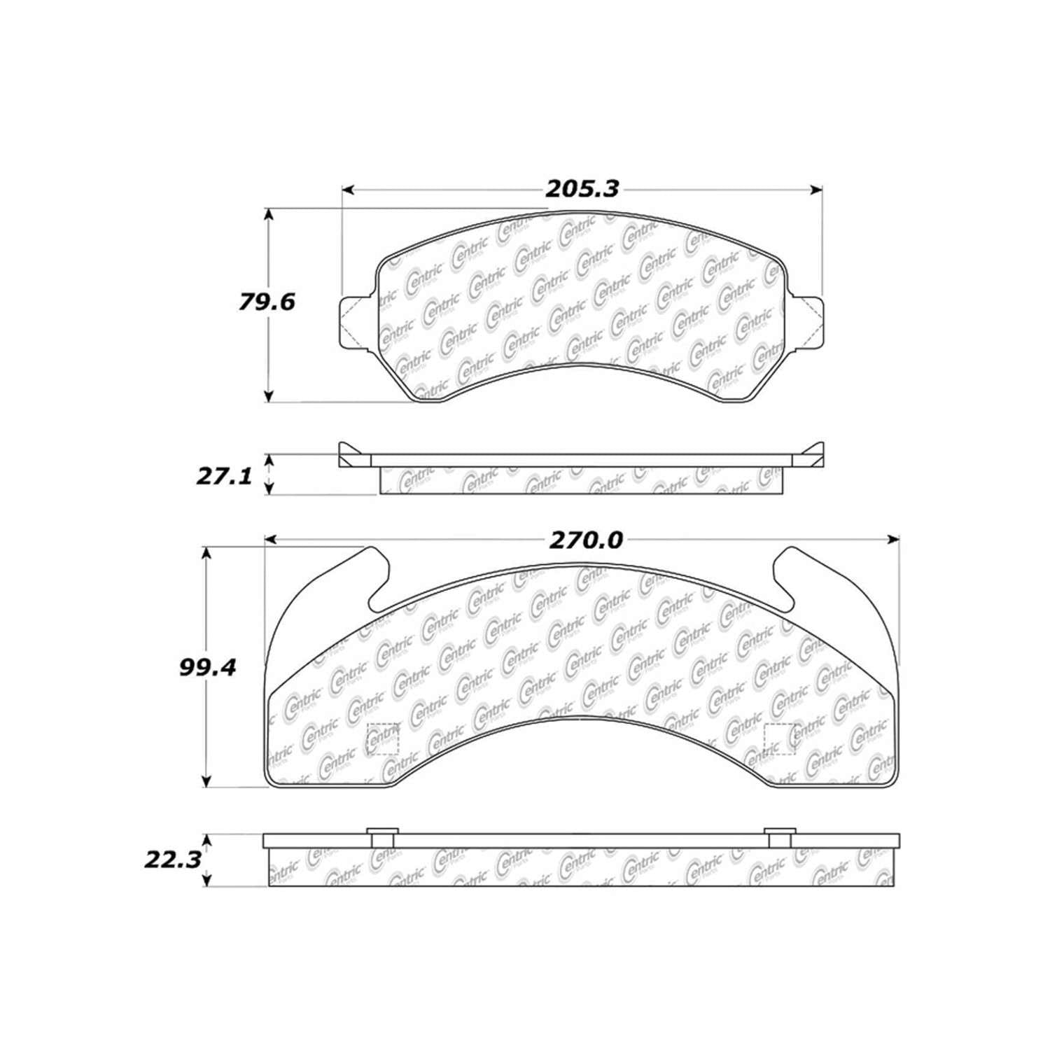 posi quiet semi-metallic brake pads  frsport 104.02250