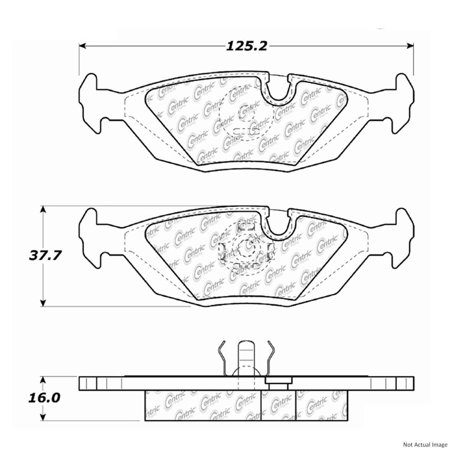 Posi Quiet Semi-Metallic Brake Pads with Hardware  top view frsport 104.02790