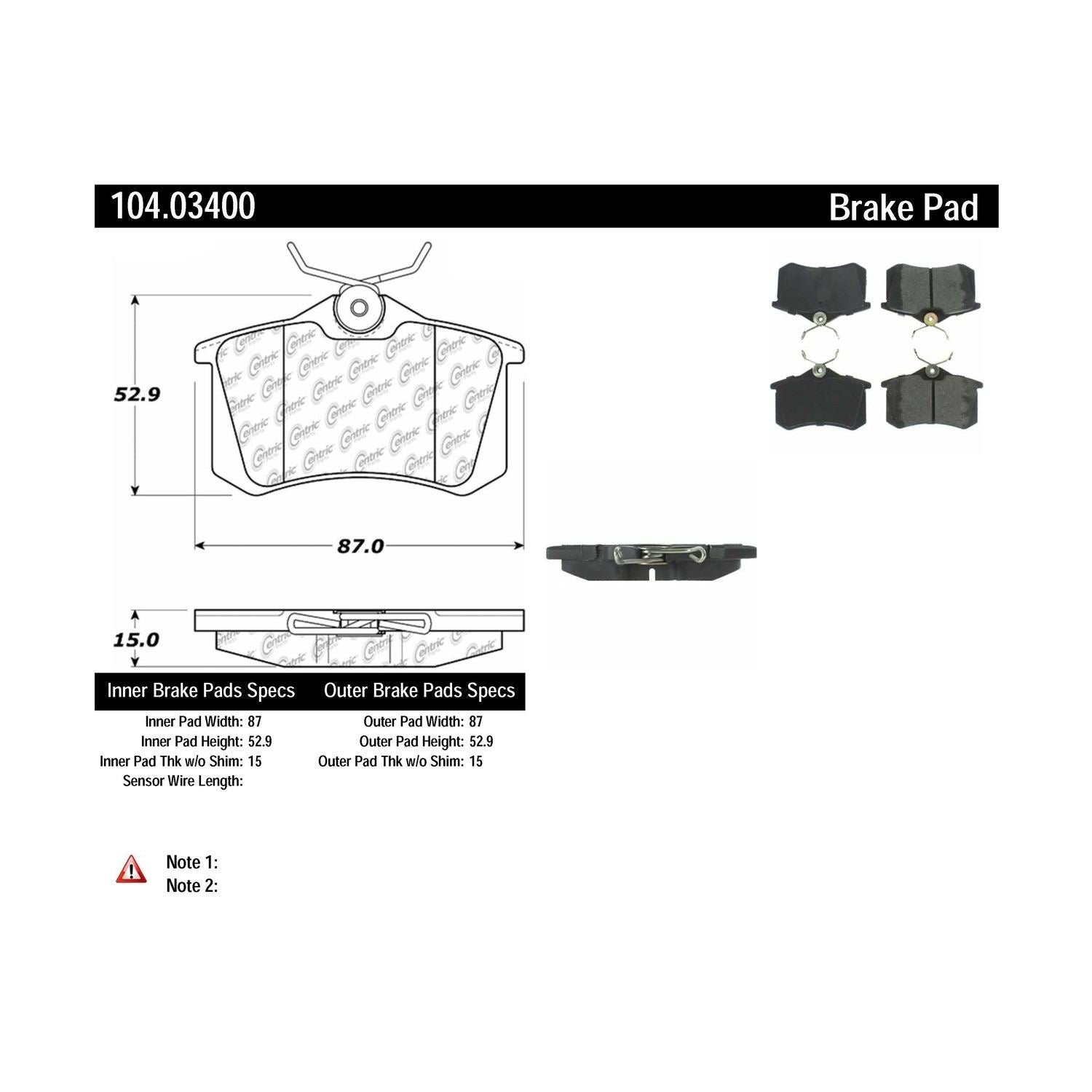 posi quiet semi-metallic brake pads  frsport 104.03400