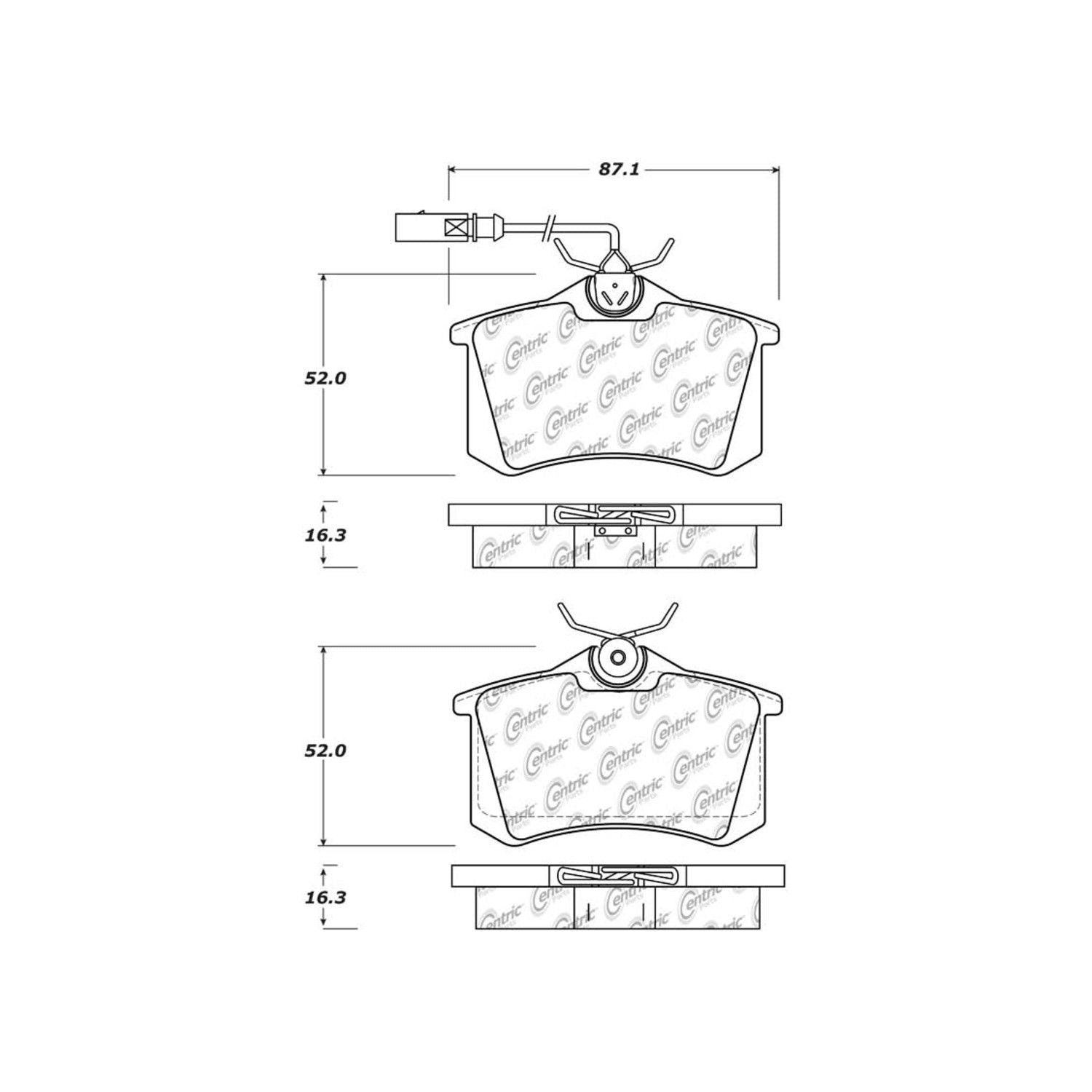 posi quiet semi-metallic brake pads  frsport 104.03401