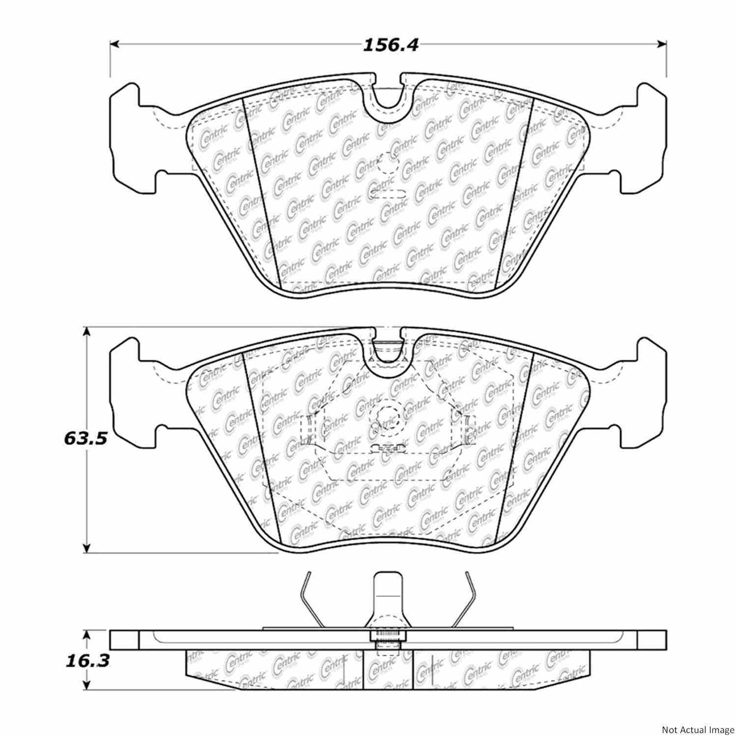 Posi Quiet Semi-Metallic Brake Pads with Hardware  top view frsport 104.03941