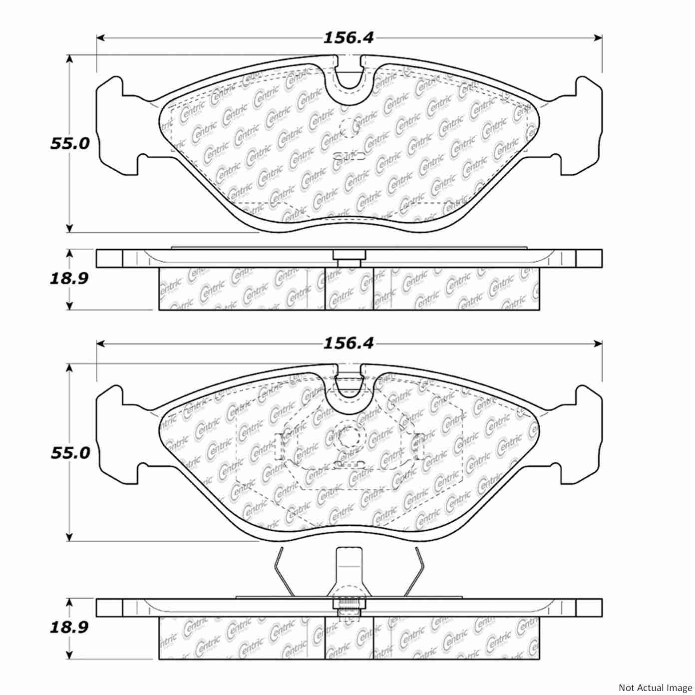 Stoptech Centric 90-98 Saab 9000 Posi-Quiet Semi-Metallic Brake Pads w/Hardware - Front 104.04030