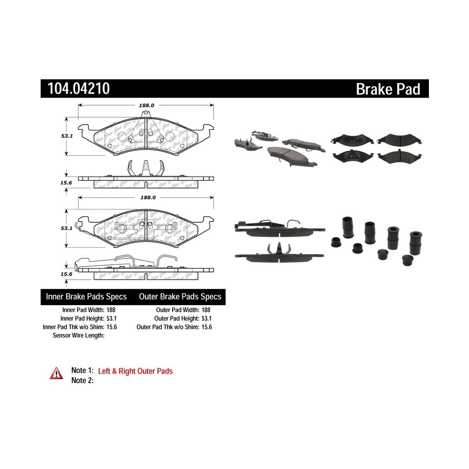 posi quiet semi-metallic brake pads with hardware  frsport 104.04210