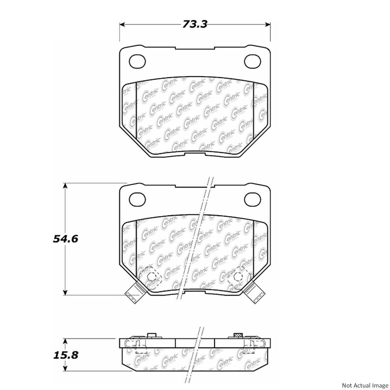 Posi Quiet Semi-Metallic Brake Pads  top view frsport 104.04610