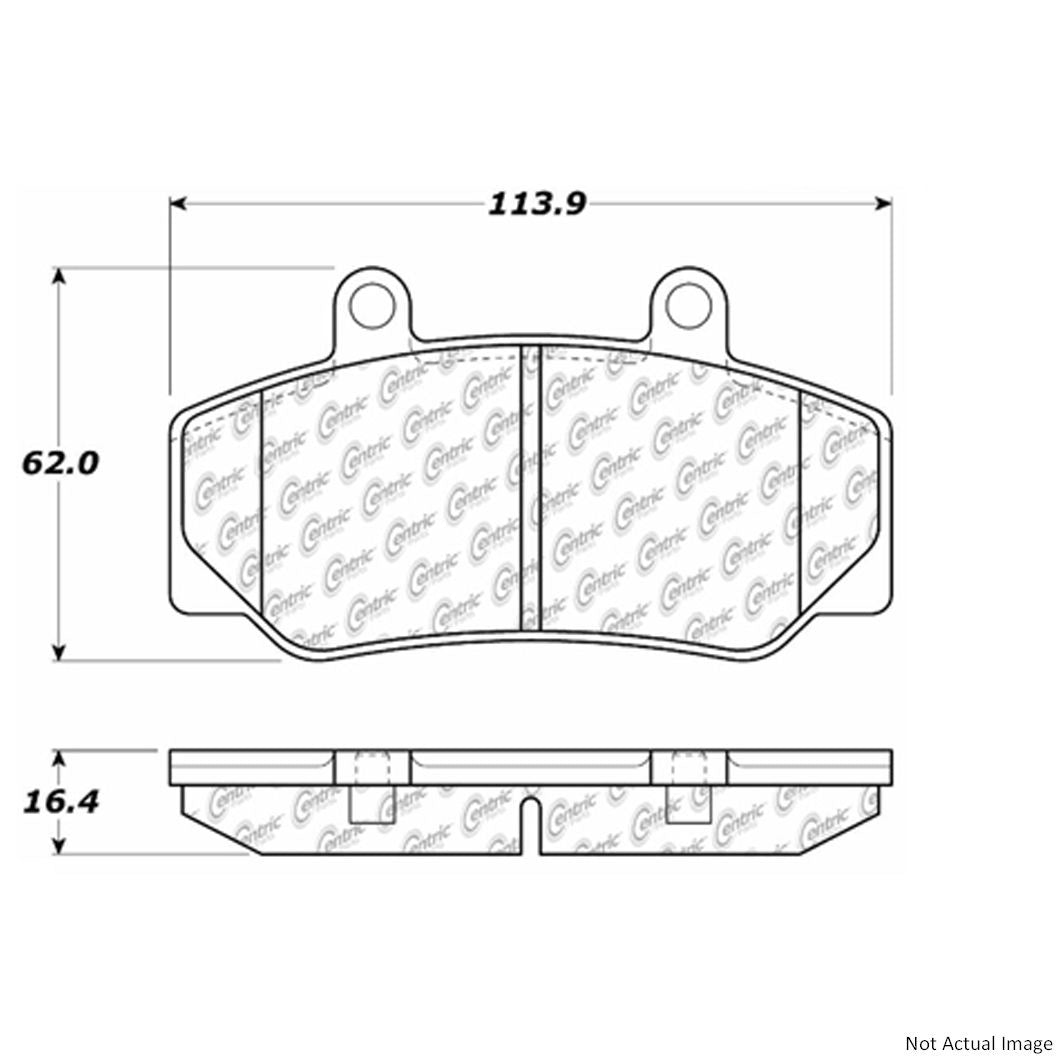 Posi Quiet Semi-Metallic Brake Pads with Hardware  top view frsport 104.04920