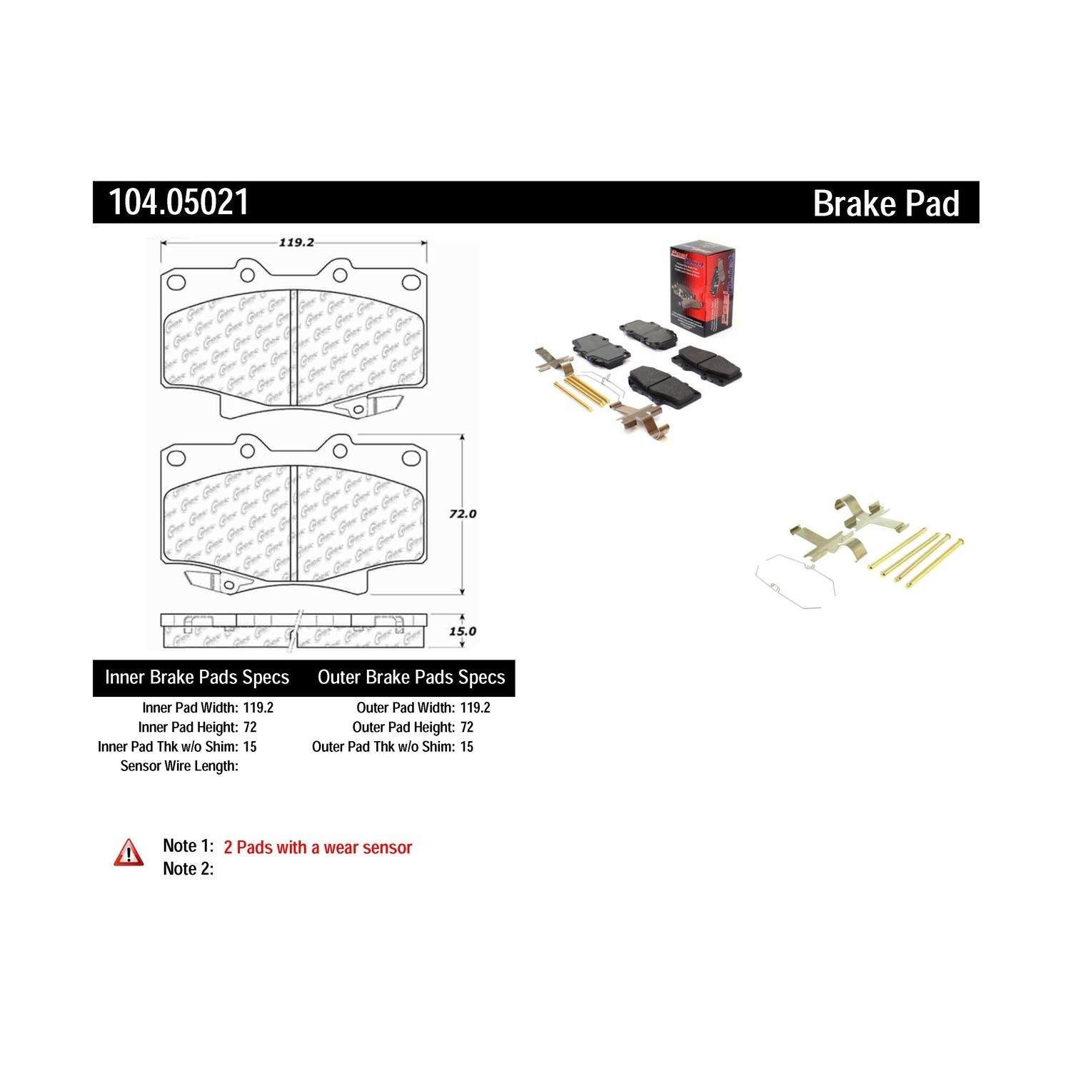 posi quiet semi-metallic brake pads with hardware  frsport 104.05021