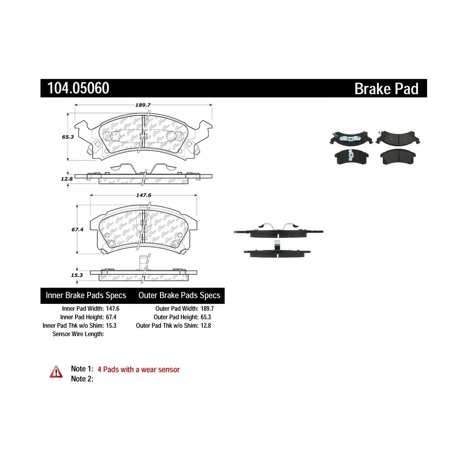 posi quiet semi-metallic brake pads with hardware  frsport 104.05060