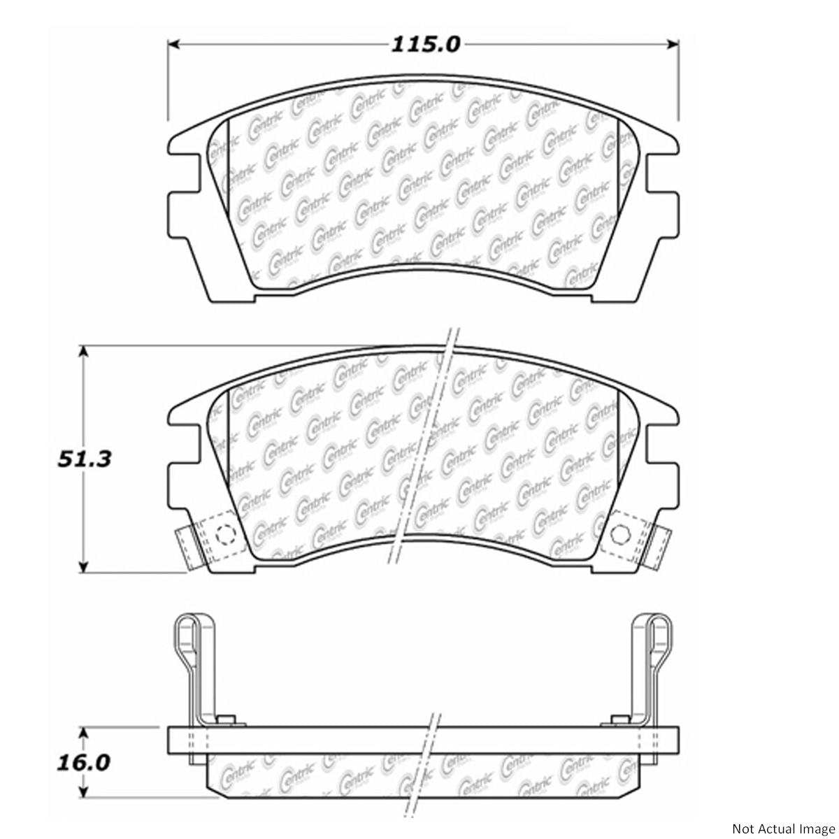 Posi Quiet Semi-Metallic Brake Pads with Hardware  top view frsport 104.05090