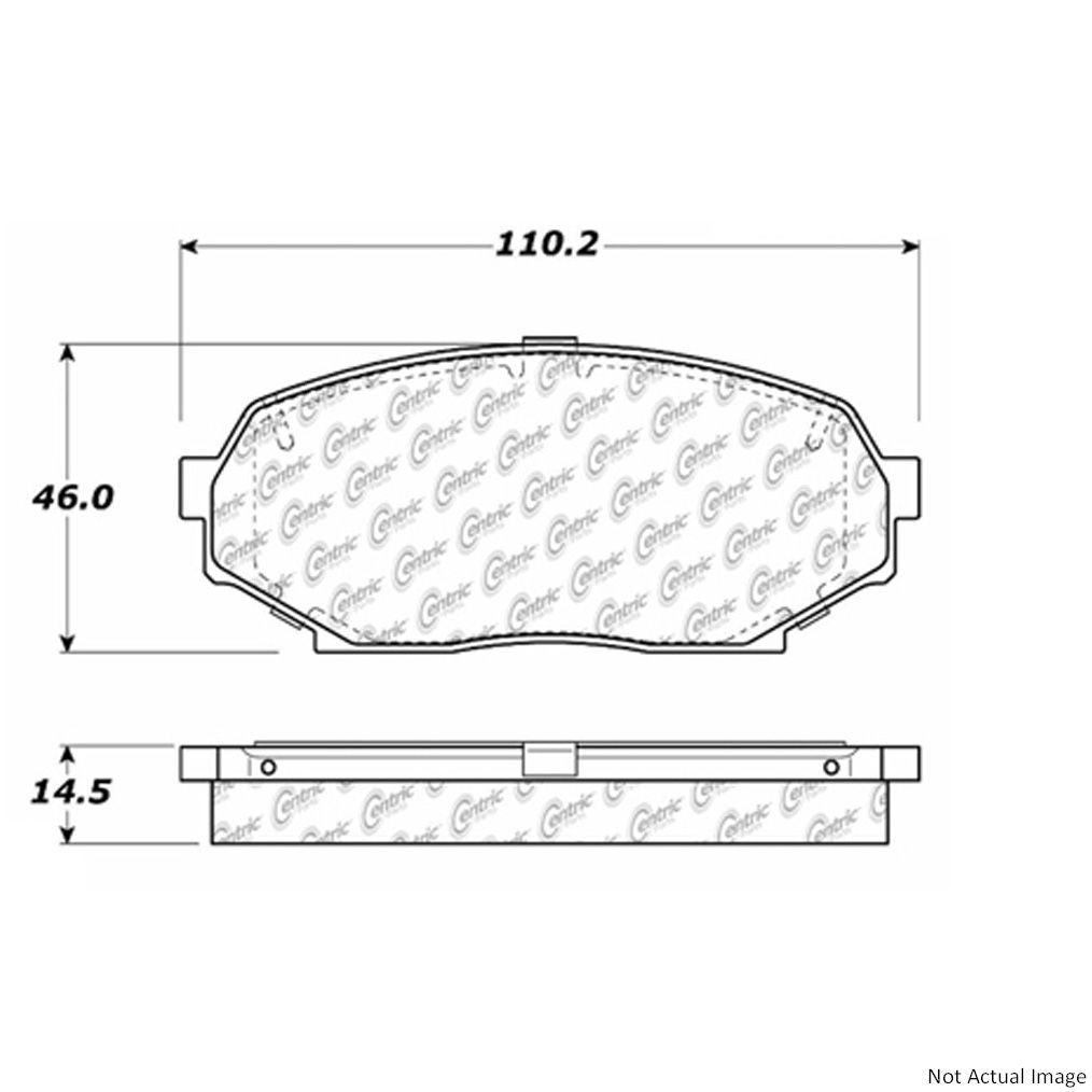 Posi Quiet Semi-Metallic Brake Pads with Hardware  top view frsport 104.05250