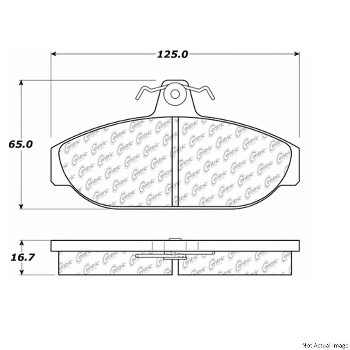 Posi Quiet Semi-Metallic Brake Pads with Hardware  top view frsport 104.05650