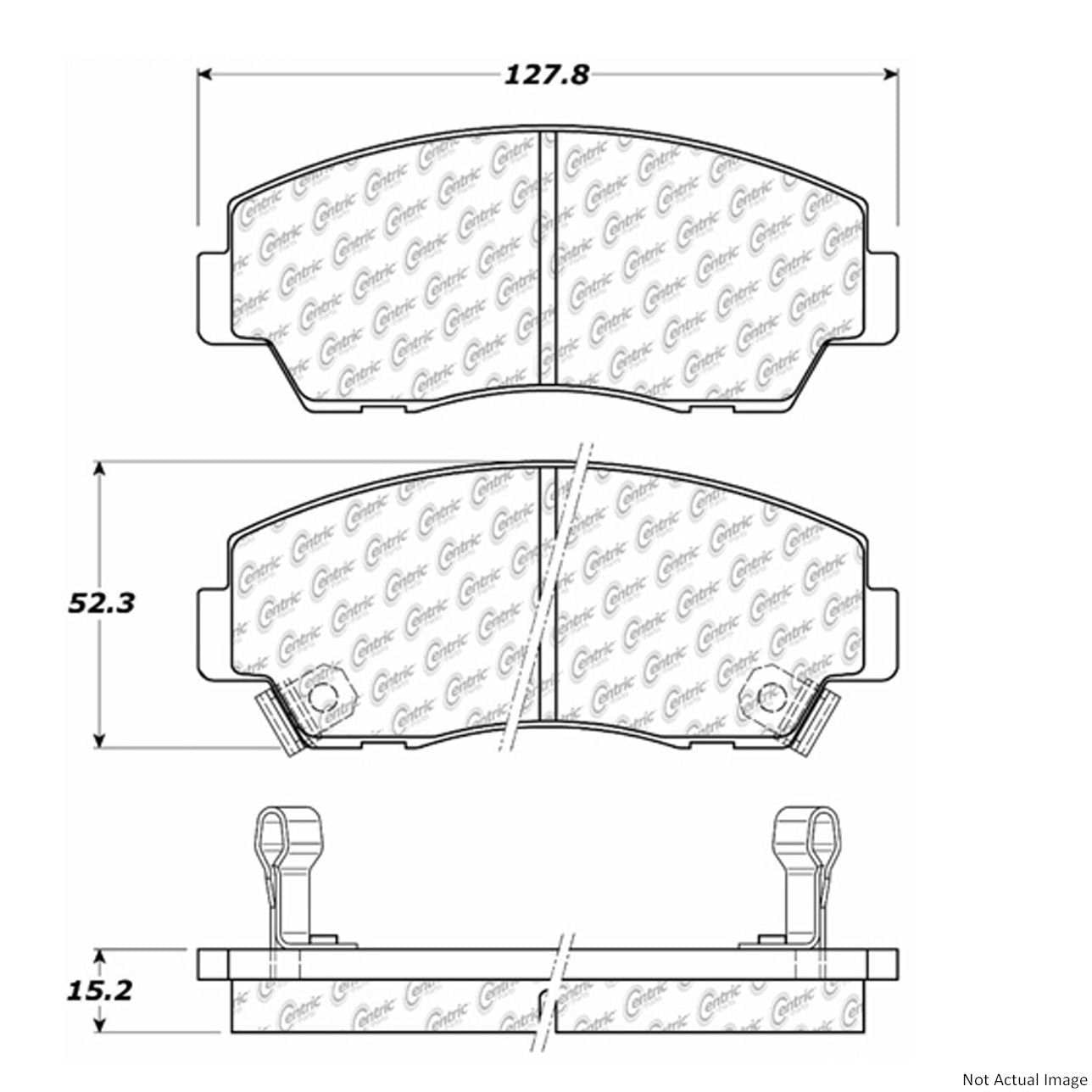 Posi Quiet Semi-Metallic Brake Pads with Hardware  top view frsport 104.05740