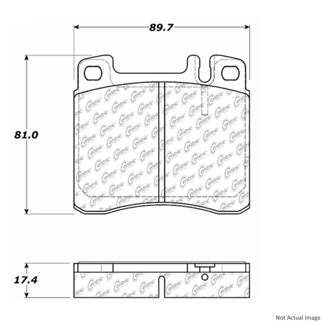 Posi Quiet Semi-Metallic Brake Pads with Hardware  top view frsport 104.05780