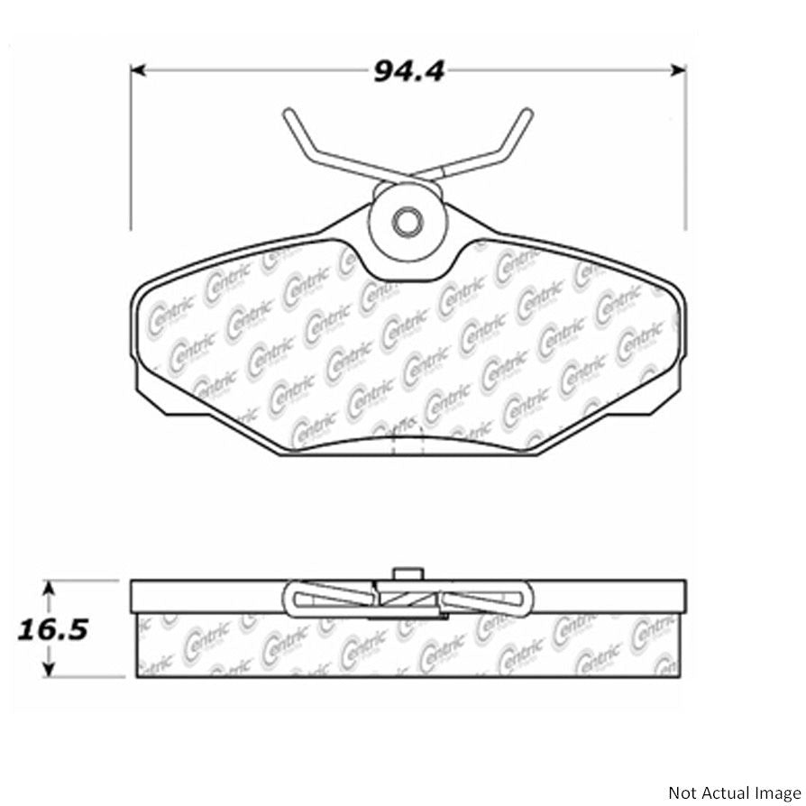 Posi Quiet Semi-Metallic Brake Pads with Hardware  top view frsport 104.06100