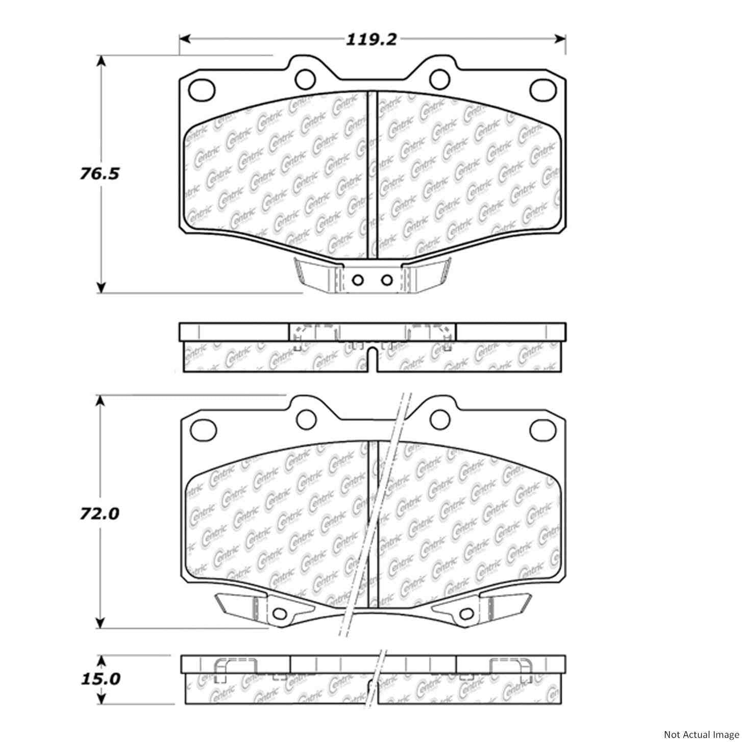 Posi Quiet Disc Brake Pad Set  top view frsport 104.06110